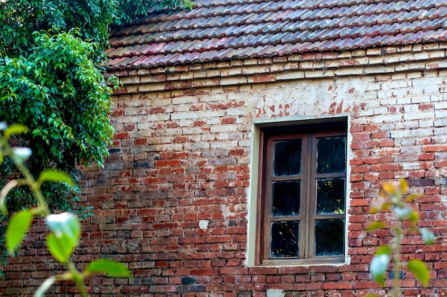 Old brick house window old country house