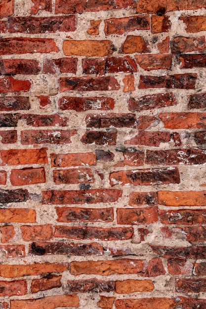 Old brick wall close-up photo. Vintage texture