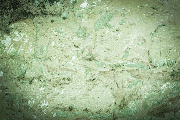 Old brick wall. cracked concrete. Green tide, celadon green texture. vintage background. rustic style, mold.