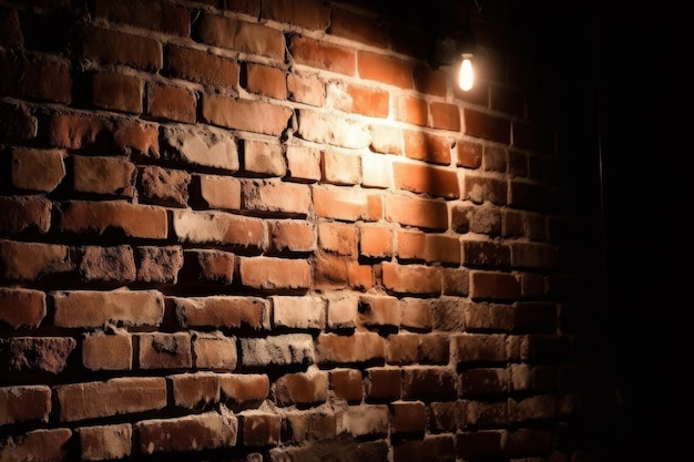 Old brick wall in light Generate Ai