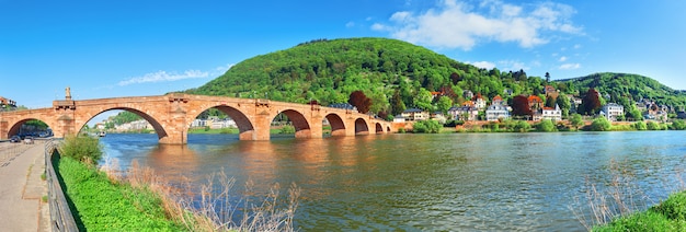 The Old Bridge over the River Neckar in Spring, Heidelberg, Germany