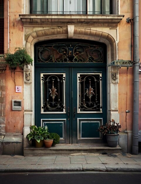 old Building entrance plants streets old