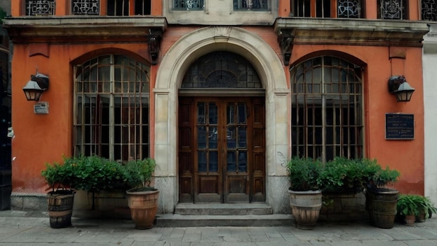 old Building entrance plants streets old