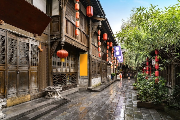 Old buildings in Kuan Alley and Zhai Alley, Chengdu, Sichuan