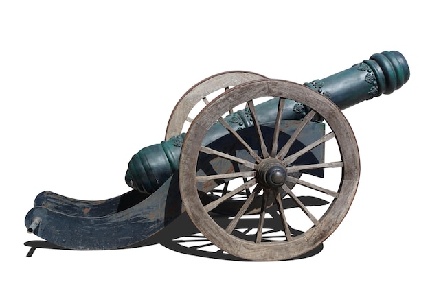 Old cannon isolated on white background