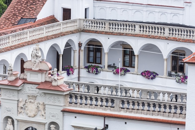 Old castle with many railings in austria detail