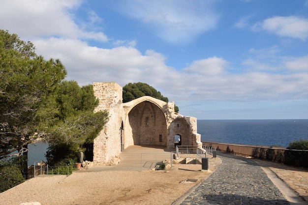 Old church of Sant Vicent in Tossa de Mar Costa Brava Girona province Catalonia Spain