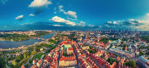 Old city in Warsaw panorama