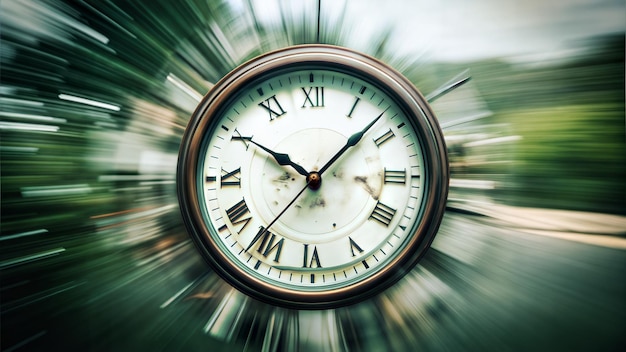 old clock face with a blurred background