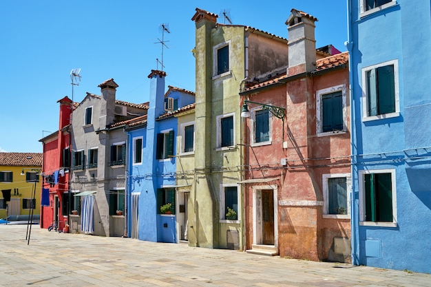 Old colorful houses architecture at the square.