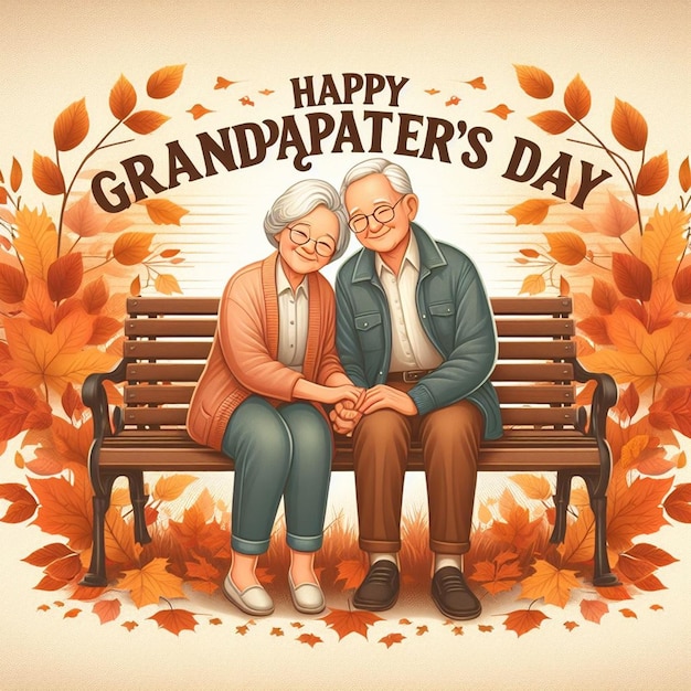 an old couple sitting on a bench with the words grandfathers grandparents on it