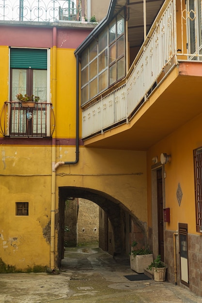 Old courtyard of a house in southern Italy A house with a centuryold history