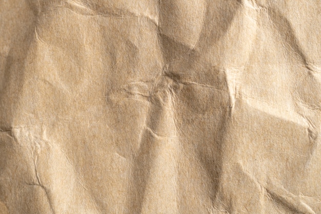 old crumpled brown paper texture and background