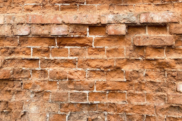 Old destroyed brick wall ruined brick for background