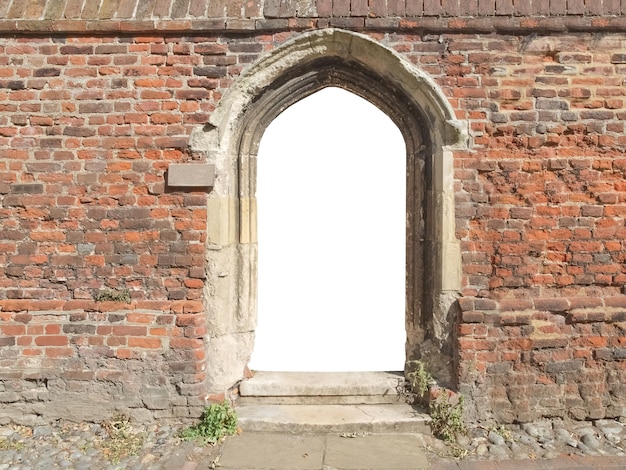 Old door with empty blank gate