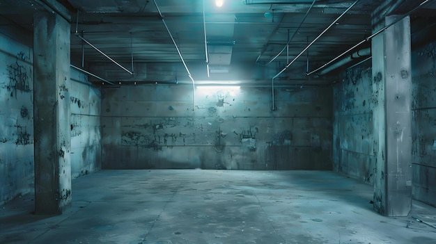 Old empty grunge basement room with copy space Generative AI