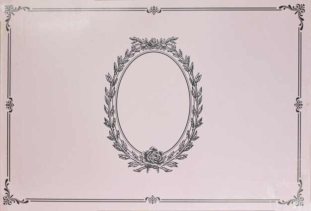 Old engraved illustration of decorative ornament frame Victorian Scroll