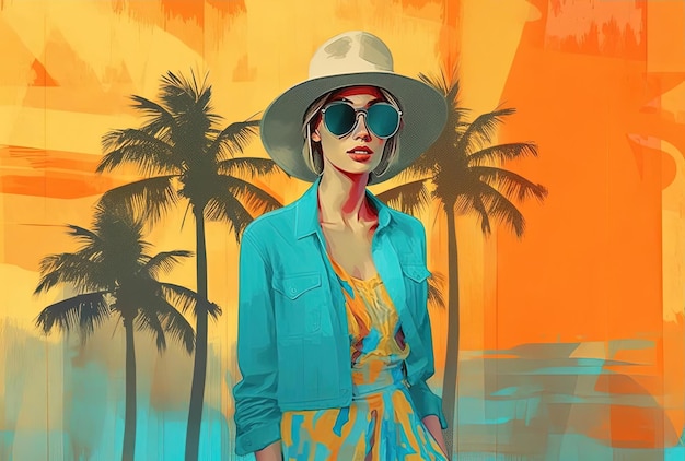 an old fashion look for the summer in the style of pop art