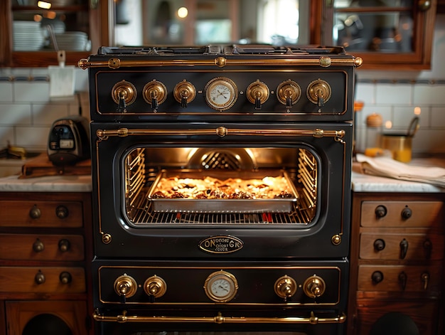 Photo an old fashioned oven with the number 12 on the front