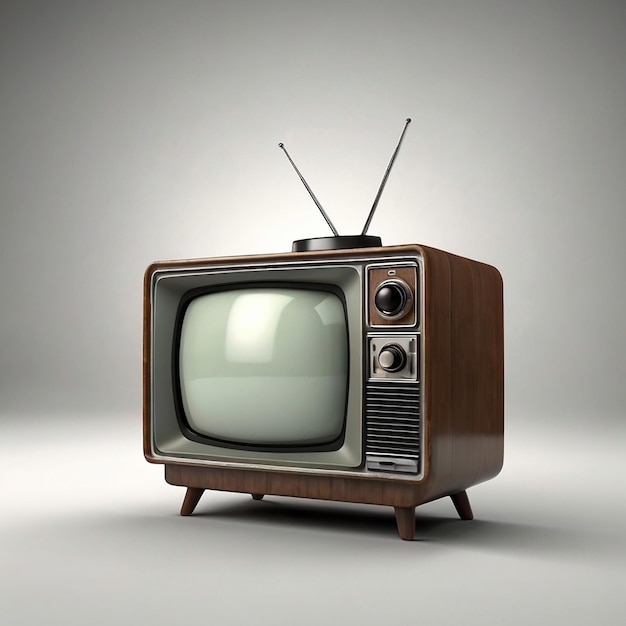 an old fashioned television with a wooden frame and a dark background