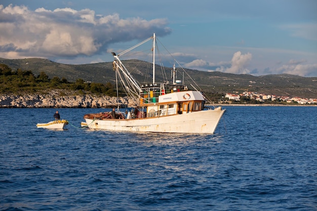 Old fishing boat in the Adriatic sea