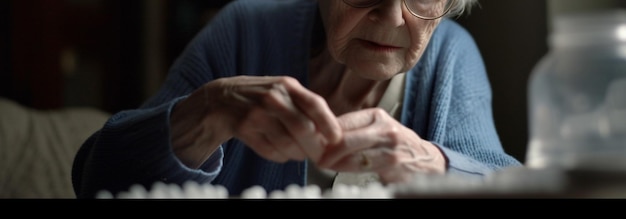 Old grandmother takes pillsgenerative ai