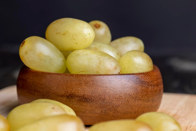 Old grapes on the table ready for eating