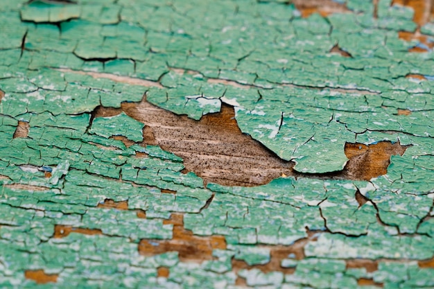 Old green cracked wall background