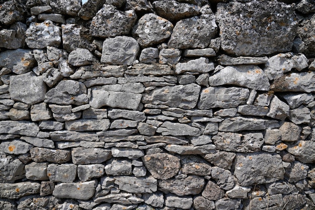 Old grey ancient stones background vintage stone wall several shades of gray