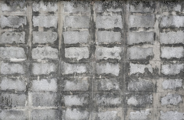 Old grey block wall.