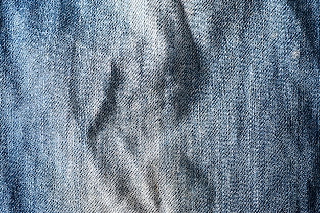 Old grunge blue jeans texture background