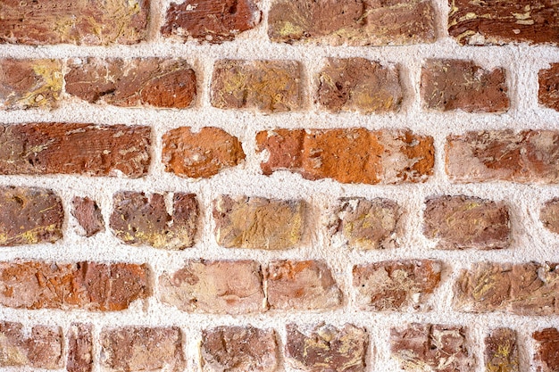 Old grungy red brick wall horizontal texture Brick wall backdrop Stonewall wallpaper Vintage