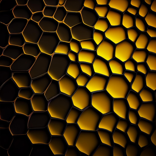 Old honeycomb texture black yellow background AI generated image