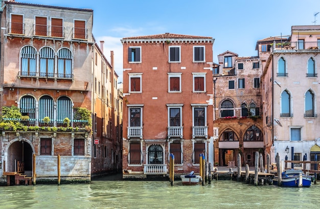 Old houses on Grand Canal Venice Italy