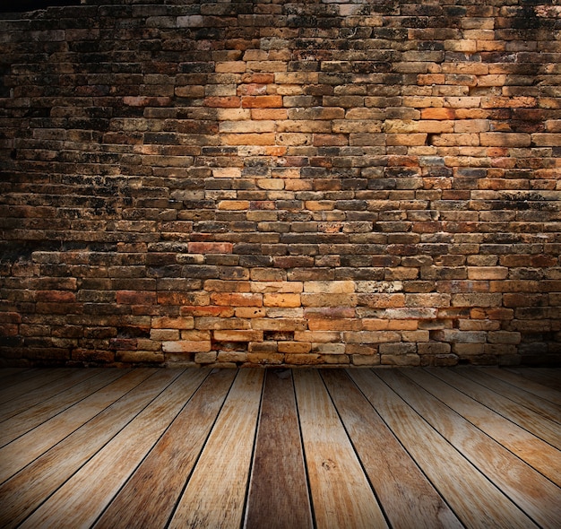 old interior with brick wall