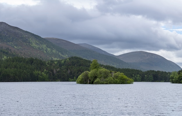 Old Loch an Eilein Castle located in the middle of the Loch an Eilein  Scotland