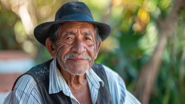 Old Man in Hat and Vest