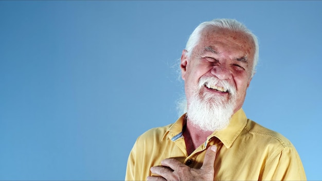 Old Man is Laughing So Happily Photo