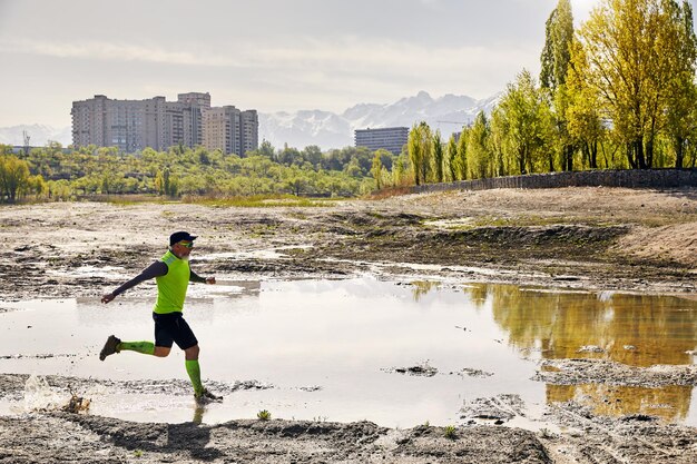 Old man running