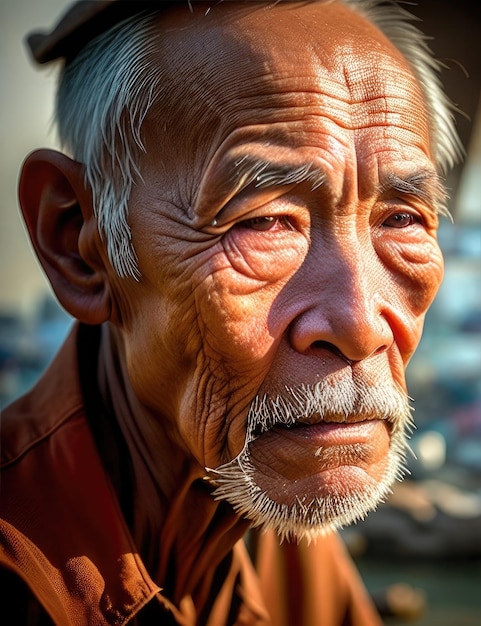 An old man with a beard and mustache