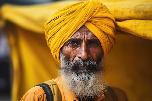 An old man with a turban and beard