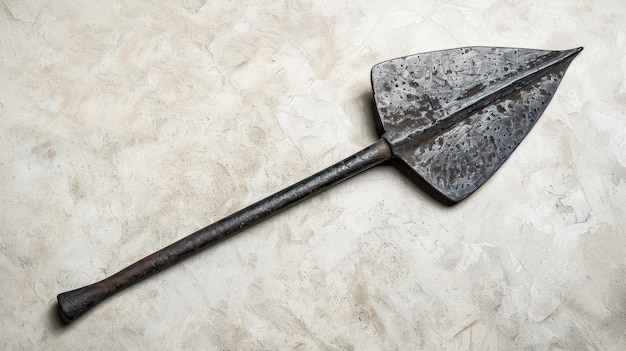 Old Metal Shovel On A Light Surface