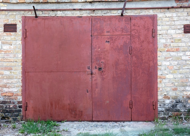 old metal warehouse door hangar