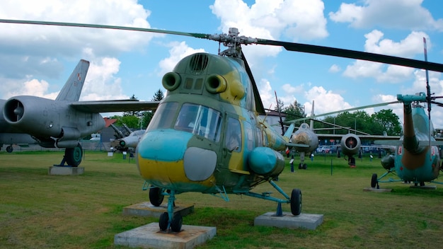 Old military aircraft at the military openair exhibition museum of military aircraft