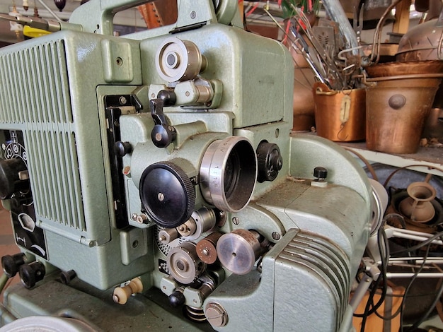 Old movie film metal projector