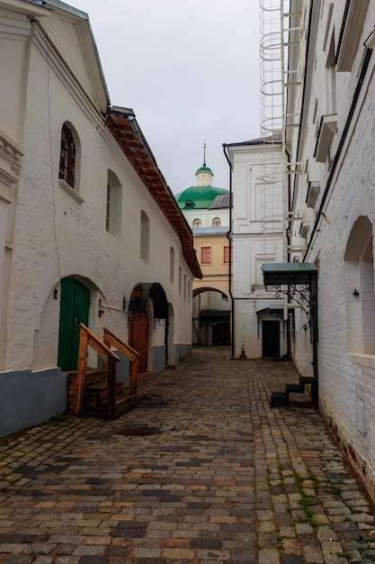 Old narrow street in Trinity Lavra of St Sergius in Sergiev Posad Russia