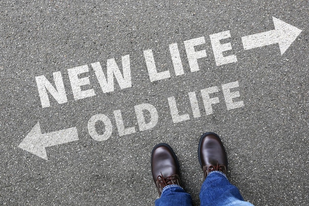 Photo old new life future past goals success decision change