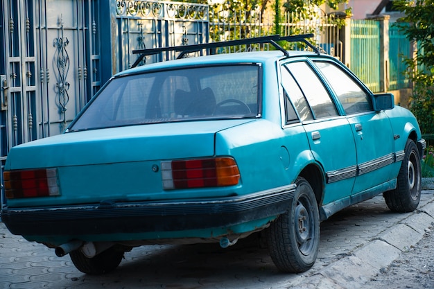 Old Opel stands on the street