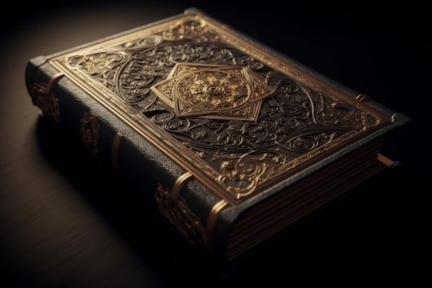 Old ornate leather book Generate Ai