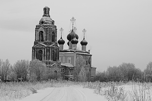 Old Orthodox Church in the winter landscape